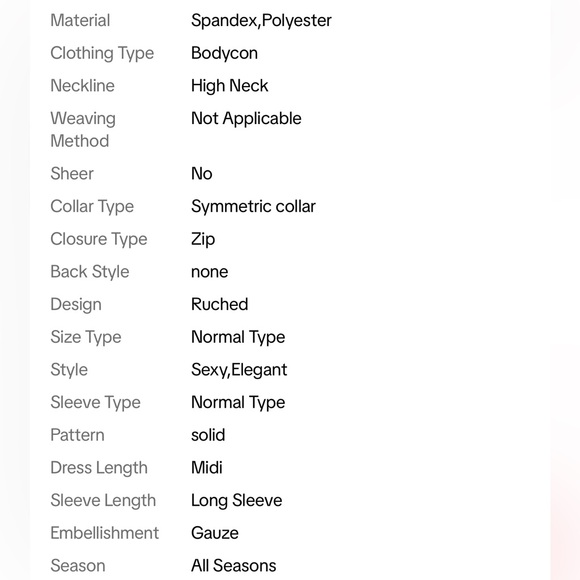 OYS Cocktail Bodycon Long Sleeve Mock Neck Mesh Rushed Midi Party Dress - Picture 4 of 4